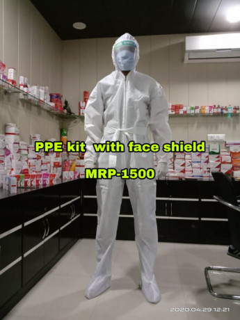 PPE kit 90 gsm with 320 mm Face shield 1