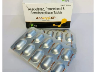 Aceclofenac paracetamol and serratiopeptidase tablets