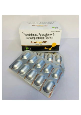 Aceclofenac paracetamol and serratiopeptidase tablets 1