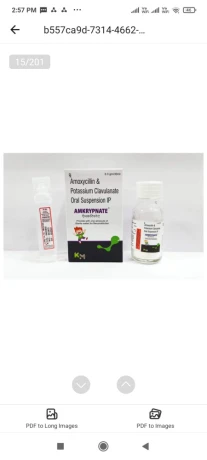 Amoxicillin and potassium clavulanate for oral suspension 1