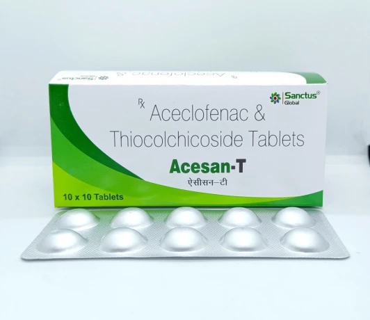 3rd party manufacturing of Aceclofenac 100mg + Thiocolchicoside 4mg 1