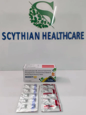 DEXTROMETHORPHAN IP10MG AMBROXOL HYDROCHLORIDE IP15MG PHENYLEPHRINE IP5MG CHLORPHENIRAMINE MALEATE IP2MG MENTHON IP2MG MOUTH DISSOLVING TABLET 1