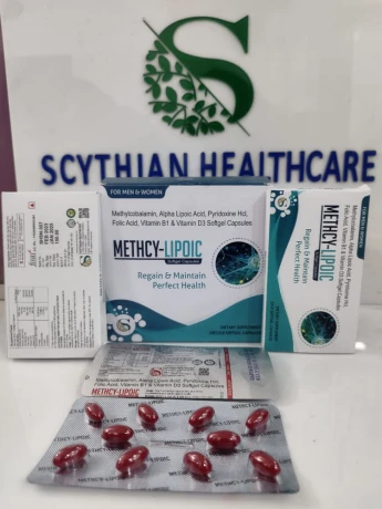 Methylcobalamin +Alpha Lipoic Acid +Pyridoxine HCL + Folic Acid +Vitamin B1 & Vitamin D3 Softgel capsules 1