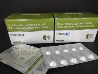 Pre & probiotic capsules enriched with l glutamine multivitamin & zinc capsule