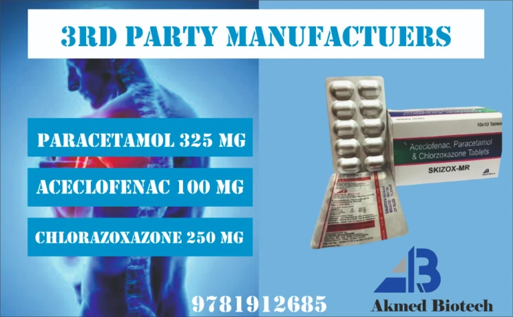 Aceclofenct+Paracetamol+chlorzoxazone tablet Manufectures in himachal 1