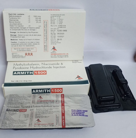 ARMITH 1500 (METHYLCOBALAMIN, NIACINAMIDE PYRIDOXINE HYDROCHLORIDE INJECTION) 1