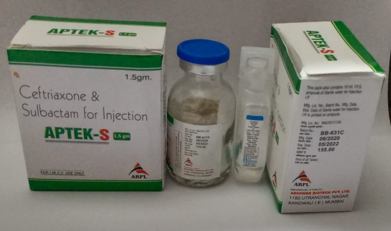 APTEK-S 1.5GM (CEFTRIAXONE & SULBACTAM INJECTION) 1