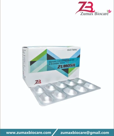 Silymarine 140 mg L-Carnitine Tartrate 5000 MCG L-Ornithine 5000 MCG Glutathione 1500 MCG Folic Acid 1 mg Iron 3 mg Vitamin B-Complex 1