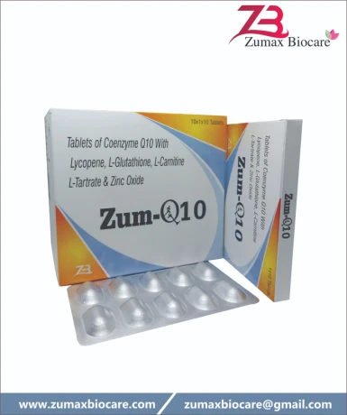 Ubidecarenone Co-Enzyme Q 10 100 mg L-Carnitine L-Tartrate 500 mg L-Glutathione 10 mg EPA 90 mg DHA 90 mg Lycopine 10% 8000 MCG Zinc Oxide 12.5 Mg 1